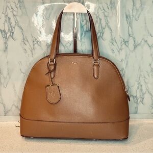 Ralph Lauren Tan Leather Dome Satchel